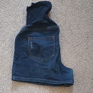 Motherhood MATERNITY Navy and Light Blue Denim Shorts